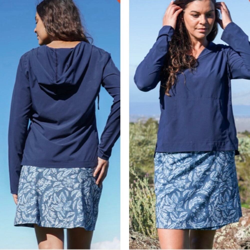 Rip Skirt Hawaii Wrap Skirt‎ Size L Blue Rustica Denim Print Adjustable Cover Up